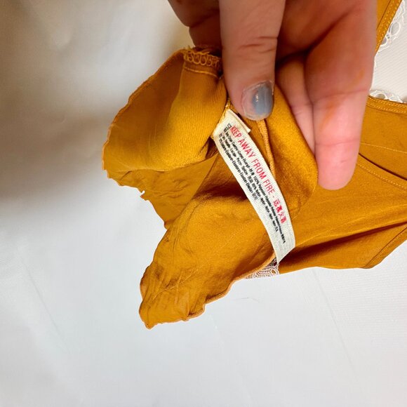 Free People Intimately Your Eyes Cami Mustard Yellow Gold Tank Medium - Picture 6 of 6